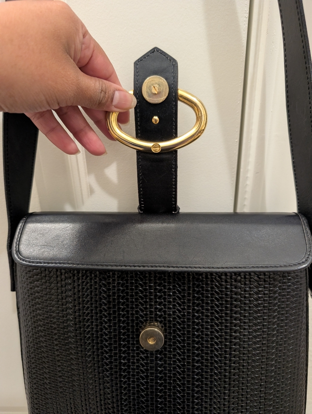 Authentic Christian Dior Black Woven Leather Shoulder/Crossbody Bag - Picture 10 of 16